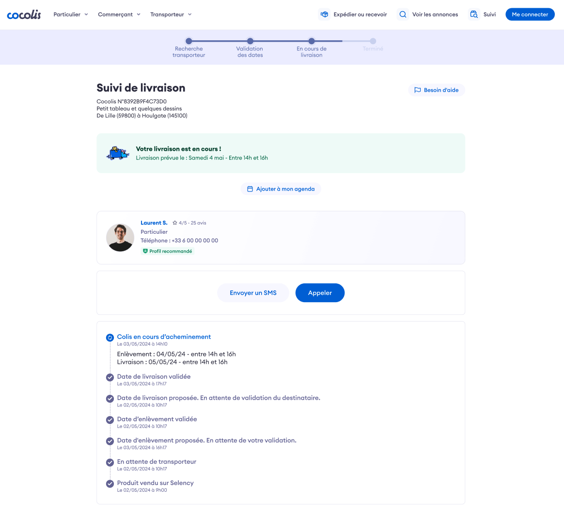 En cours de livraison